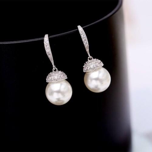 SWOUR New Fashion Jewelry Cubic Zircon Pear Simple Elegant Dangle Earrings For Women Top Quality S638