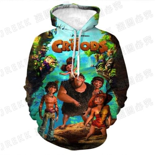 The Croods Hoodies Men Women Children Fashion Cartoon Anime 3D Print Sweatshirt Casual Boy Girl Kids Cool Pullover Coat