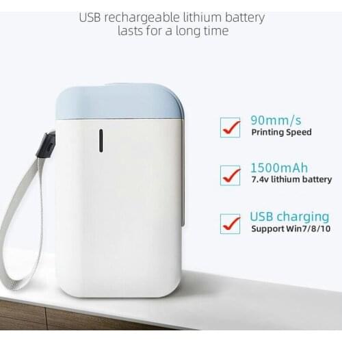 Smart Mobile Thermal Label Bluetooth USB Cable Handheld Name Price Sticker Barcode Printer B100