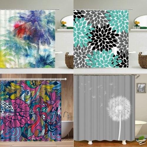Painted flowers dandelion Shower curtains Shower curtain bathroom Bathroom curtains Bathroom Curtains for kitchen shower curtain