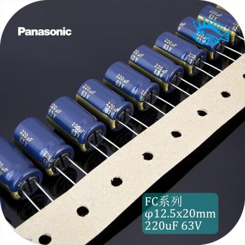 5pcs/50pcs 63V220uF 63V Panas FC series brand new original fever audio gold electrolytic capacitor 12.5x20mm