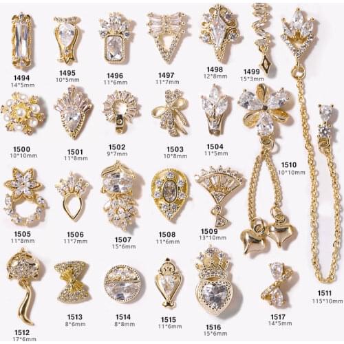 1pcs Shiny Zircon Nail Art Rhinestones Luxury Diamonds Tassel Chains Pearl Jewelry Decorations for Nails Manicure Accessories