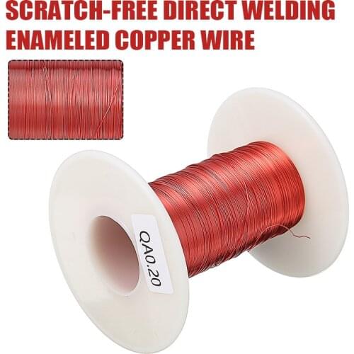 100M Enameled Copper Winding Wire 0.2mm QA Red Magnetic Coil Wire For Transformer Inductor Wire Repair Winding DIY