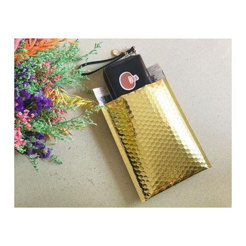 18*23cm Gold Poly Bubble Mailing Mailer Shipping Padded Envelopes Bags Thicken gold Shockproof CourierBubble Envelope Pouch
