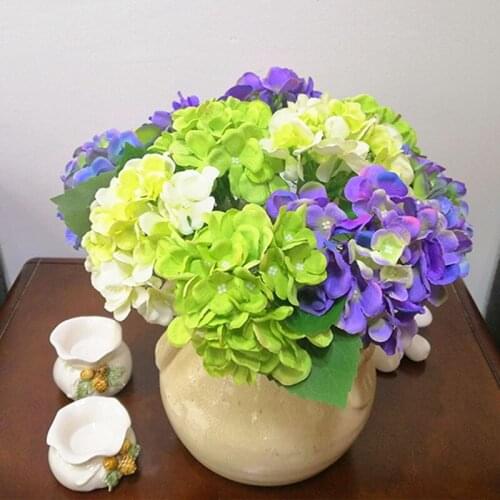 18pcs silk hydrangeas artificial flowers wedding flowers for centerpieces decor silk blooming fake flowers home decoration