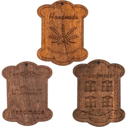 5Pcs Flower Pattern Brown Wooden Bobbin Spools Cord Wire Sewing For Thread String Ribbons Reel Flat Spool Home Decor