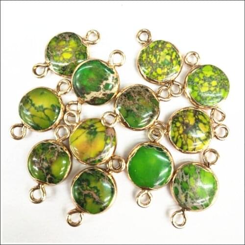 5pcs stone beads connectors natural gem stone size 14mm round shape loose beads connectors diy beads accessories