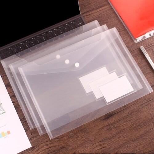 50pcs Transparent Plastic A4 Folders File Bag with label Document Hold Bags Folders Filing Paper Storage Office School Supplies