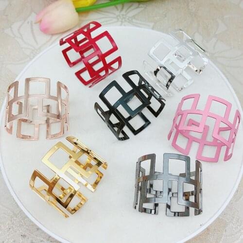 6pcs/lot New style napkin buckle metal napkin ring with more hollow wall pattern desktop decoration napkin ring