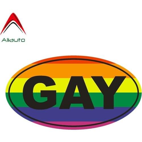 Aliauto Personality Car Sticker Gay Euro Oval Funny PVC Waterproof Decal for Motorcycle Honda Toyota Renault Opel Seat,15cm*8cm