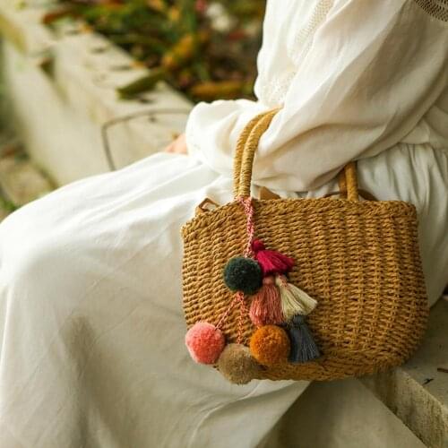 Bohemia Colorful Creative Tassel Ear Ancient Style National Style Pompom Ball Tassel Pendant Women Keychain Handbag Ornament