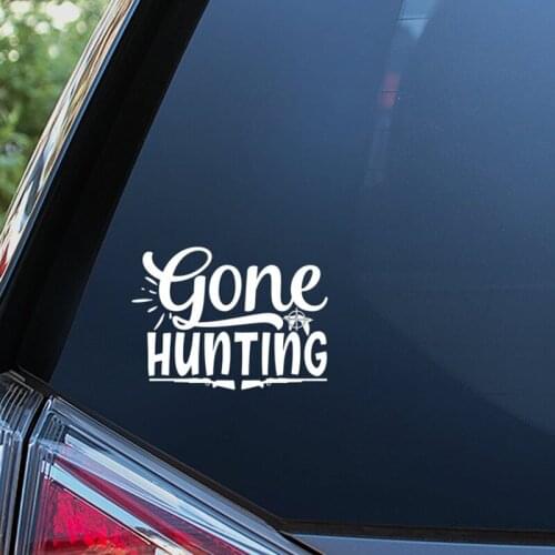 Black/Silver Gone Hunting Sticker Huntsman Vinyl Car Sticker Decal Removable Waterproof Rear Window Decor S272