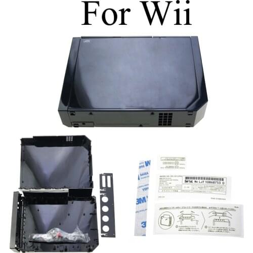 Black White red transparent color full set Housing Case Cover Replacement for Wii accessories Game Console with retail package