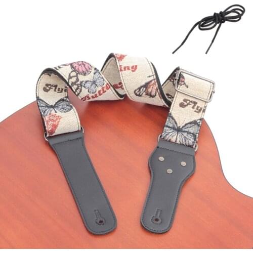 G92F Guitar Strap Soft Nylon Leather Ends Strap for Acoustic Guitar, Electric Guitar, Bass Musical Equipment
