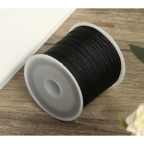 50M/Spool 0.8mm Black Color Cotton Cord Nylon Cord Thread String DIY Beading Braided Bracelet Jewelry Making