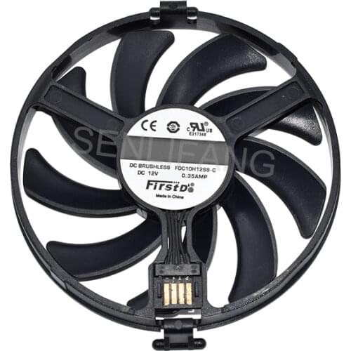 Well Tested FDC10H12S9-C For XFX RX 470 480 580 Video card cooling Fan DC12V 0.35A Graphics Card Fan VGA Cards blower