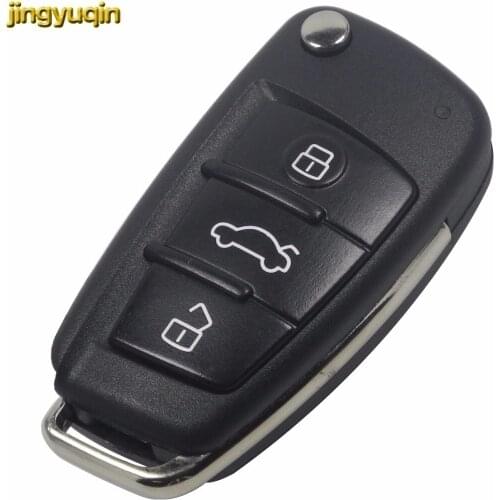 Jingyuqin 10x 3 Button Flip Remote Car Key Shell Case Case For AUDI A6 VW Pasha Te Bora Skoda Seat Without Blade