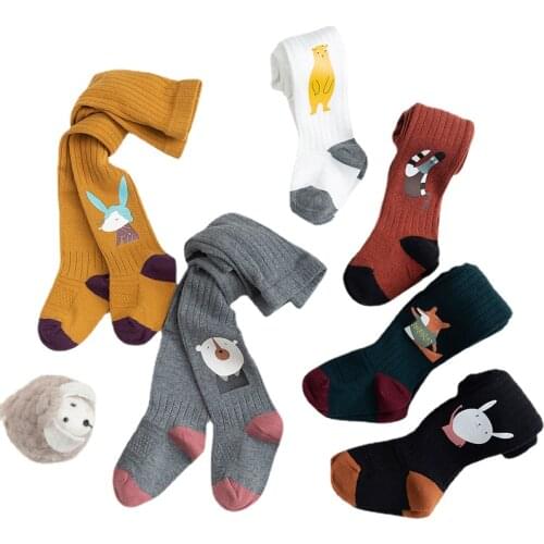 Baby Girl Tights Child Girls Cartoon Rabbit Bear Stockings Kids Autumn Winter Warm Cotton Pantyhose Children Girl Clothes 1-12T