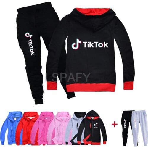 TIK TOK Girls Boys Clothing Sets Cotton Sport Suit Boy Autumn Winter Hoodies Coat Pant 2pcs set Costumes Kids Clothes