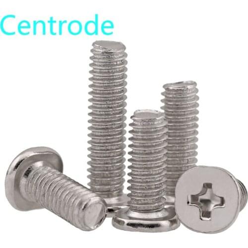 CM Cross Large Flat Head Nickel Plating Thin Head Screws Philips Round Head Bolts Pan Head Machine Screw M2M2.5M3M4 50PCS