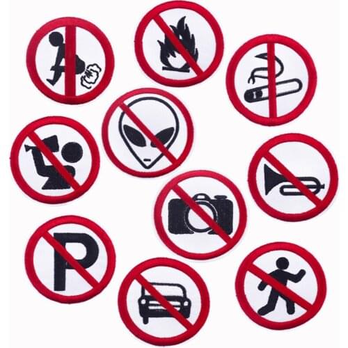 Round Patch Embroidered Patch For Clothes Iron On Alien Patches For Dress Clothing Applique Decorative Badge Apparel Accessories