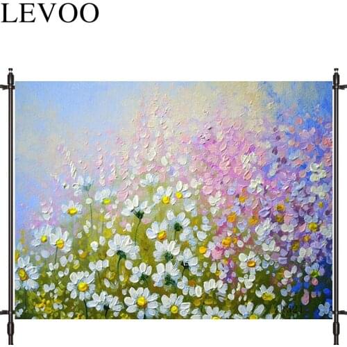 LEVOO photography studio Oil Painting colourful flower natural Art fabric custom shoot prop background photocall photo studio