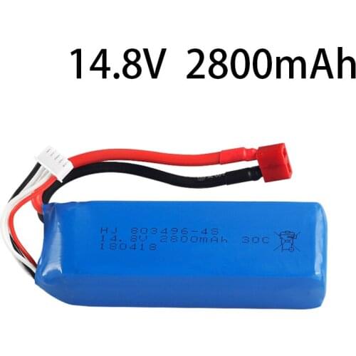 Li-PO battery 803496 14.8V 2800mAh 30C 4S T Plug for FT010 FT011 RC boat Lipo Battery Free shipping