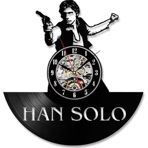 Best Christmas Gift for Han Solo Fans Vintage Vinyl Clock saat,wall clock saat alarm clock reloj large wall clock