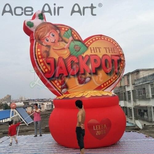 Valentine Inflatable Decoration 4mH Heart Shaped Purse Ddvertisement Decoration for Sale