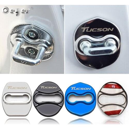 Ceyes Car Styling Stickers Door Lock Protective Covers Case For Hyundai Tucson For Kia Ceed Auto Decoration Emblems Accessories