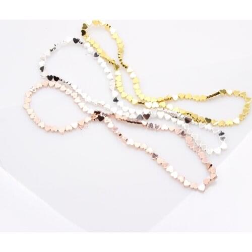 Natural Stone 6mm Hematite Colorful Non-magnetic Love Heart-shape Loose Beads Jewelry Making DIY Bracelet Necklace Accessories