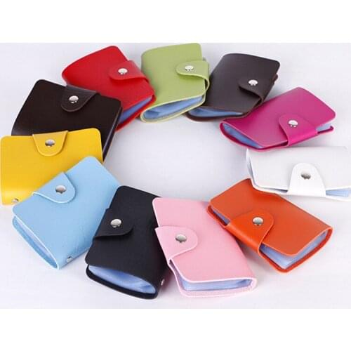 New Fashion Credit Card Holder Men Women Travel Cards Wallet PU Leather Buckle Business ID Card Holders Bag Ladies CardHolder
