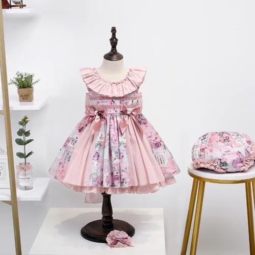 Baby Girl clothes Spanish Lolita Princess Dress sleeveless print ball gown dress for girls birthday party dress vestidos Y2680