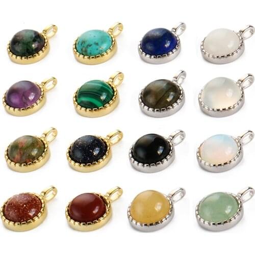 Natural Stone Necklaces Pendant Jade Crystal Amethyst Labradorite Malachite Opal 925 Sterling Silver Woman Man Couple Jewelry