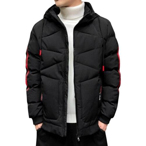 Men New Parka Cotton Padded Casual Streetwear Winter Jacket Coat Male Warm Jacket Solid Hooded Zipper Thick Coat Parkas Hommes