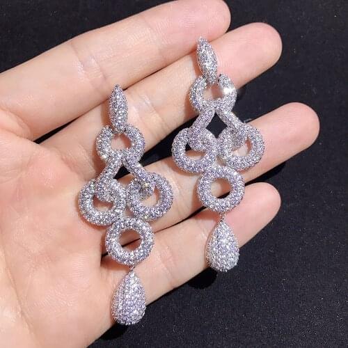 Clear CZ Micro Pave Setting Drop Dangle Earring,Great Design,AAA+ Cubic Zirconia Fashion Earring Bownot Silver colour Jewelry