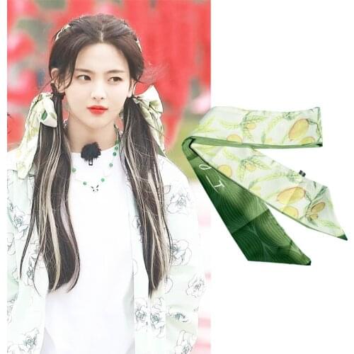 Yang Chaoyues same hairband Japanese and Korean girls hair tied with bow and double horsetail ribbon