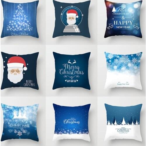 Christmas Cushion Cover Santa Claus Polyester Throw Pillow Case Cover Merry Christmas Decoration Pillowcases kerstmis navidad