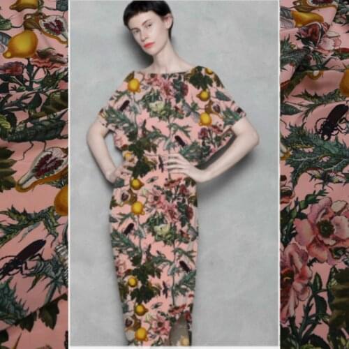 Silk Crepe De Chine Fabric Digital Printing Customized European American Style Spring Summer Top Dress Shirt Cloth for Sewing