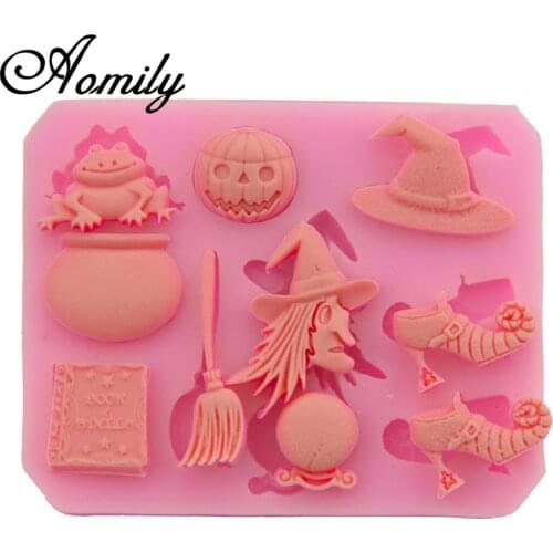 Amoliy Silicone Molds Pumpkin Mold Festival Fondant Cake Mold Easter Witch Supplies Baking Accessories Silicone Bakeware Mould