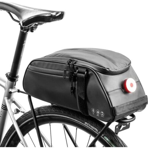 Bicycle Rear Seat Bag Waterproof PU leather Cycling Bike Rear Rack Trunk Pannier Luggage Carrier Bag Handbag Shoulder Bag