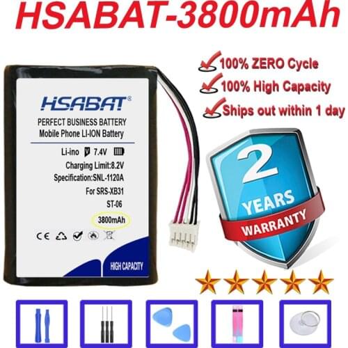 Top Brand 100% New 3800mAh ST-06 Battery for Sony SRS-XB31 5-wire Plug Bluetooth Speaker in stock