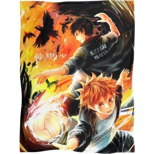 Upestory Japan Cartoon Anime Haikyuu Karasuno Print Flannel Blanket Kids Adults Gift Blanket Home Textiles Bed Cover Soft 2021