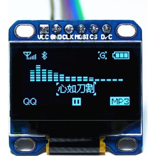 Inland dispaly 0.96inch SPI Oled Module Blue 12864 /3.3V-5V for Arduino 51 MSP420 STIM32 SCR (HTDS-BS96N)