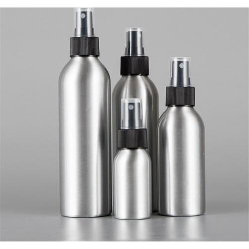 1Pc 30/50/100ml Silver Bottle Mice Spray Bottle Fine Mist Aluminum Refill Bottle Mouse Spray Bottles Black Cap Wholesale