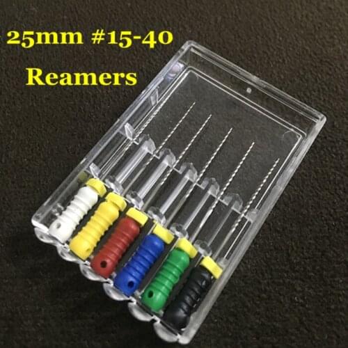 10 packs Dental Reamers 25mm #15-40 /#06/#08/#10/#15/#20 Stainless Steel Endo Root Canal Files Hand Use