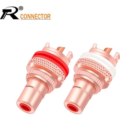2Pcs/1Pair Copper CMC RCA Female Terminal Jack Socket AV Audio Video Connector High Quality