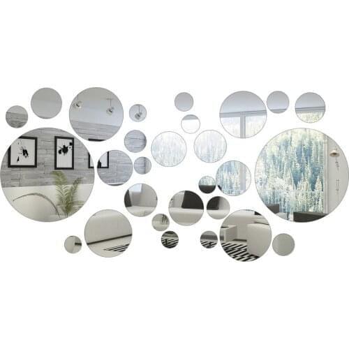 30 Pieces Removable Acrylic Mirror Setting Wall Sticker Decal Detachable Wall Mirror For Home Living Room Bedroom Decor