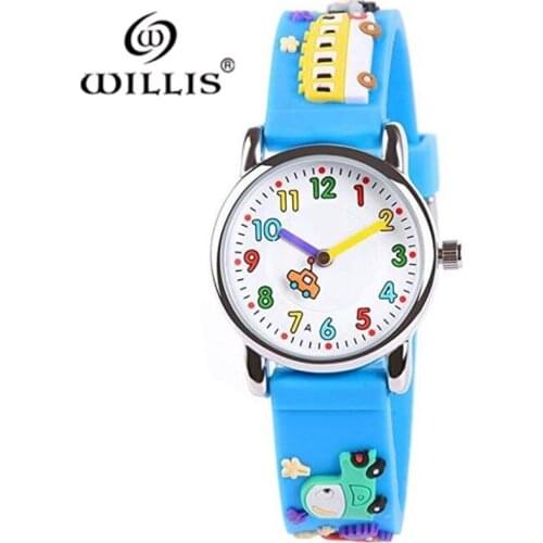 Willis 3D Car Rubber Strap Quartz Watches Luxury Brand Waterproof Fashion Children Qlastic Watches Clock Child Watch PENGNATATE