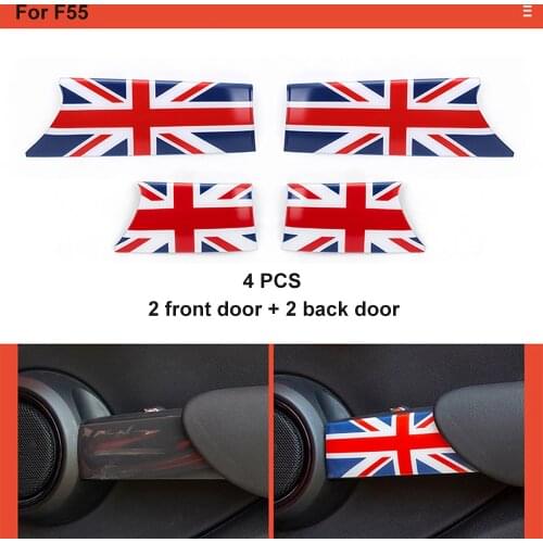 4pcs Interior Door Handle Cover ABS Housing Case Car Decoration Sticker For MINI One Cooper S F55 Hardtop Car Accessories